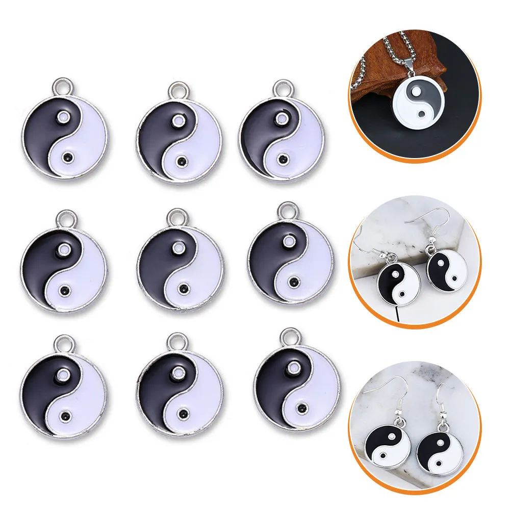 

9Pcs Tai Chi Yin Yang Pendant Charms Jewelry Making DIY Necklace Bracelet Craft Accessories Tai Chi Pendant Yin Yang Charms