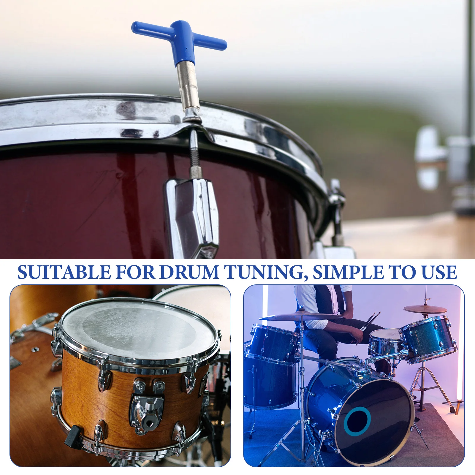 Drum Keys Universal Metal Tuner for Beginner Tuning Tool with Silicone Cover Shutter Repair Pin