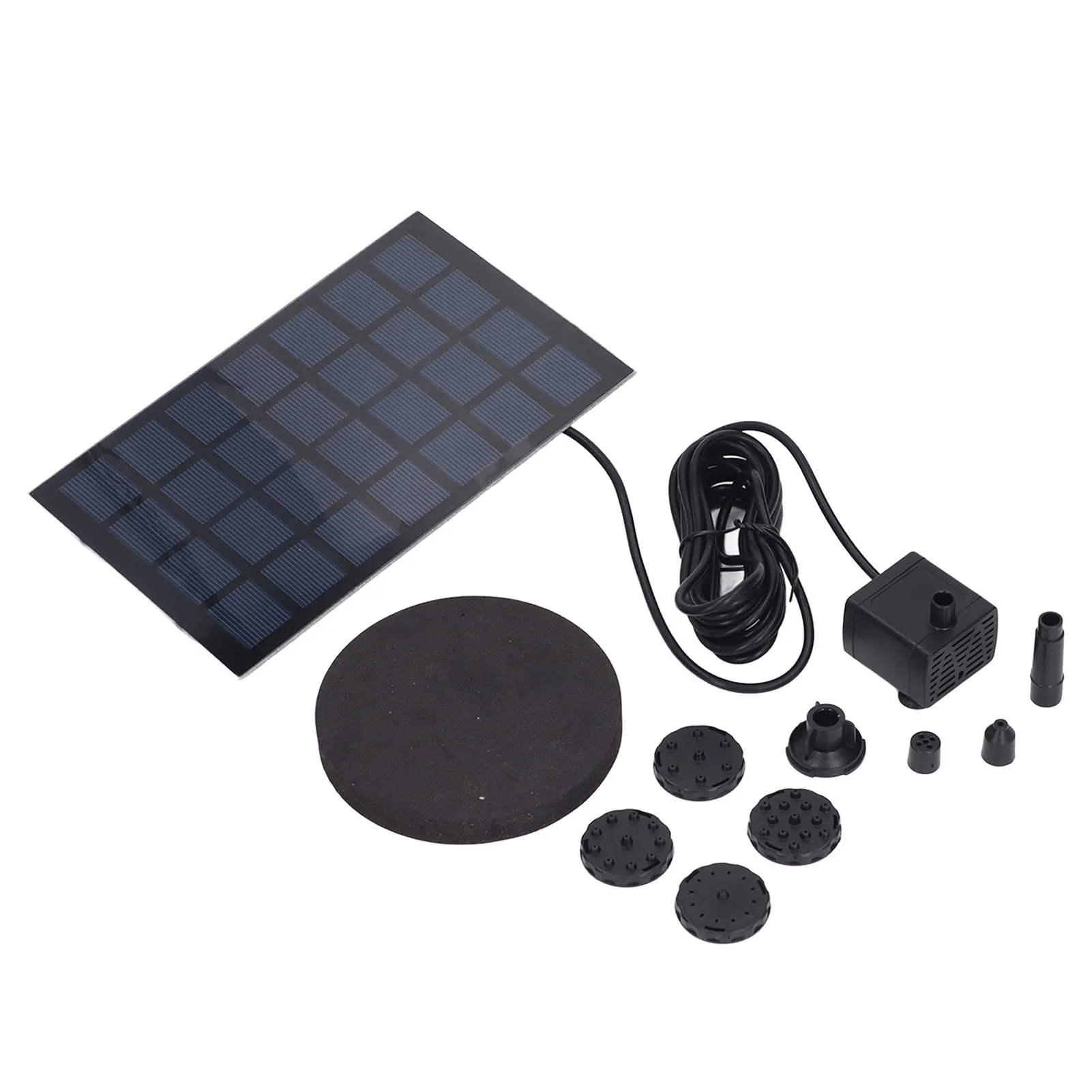 تعمل بالطاقة الشمسية نافورة مضخة محرك مباشر 6 فوهات انخفاض استهلاك الطاقة نافورة عائمة بالطاقة الشمسية للحديقة 7 فولت