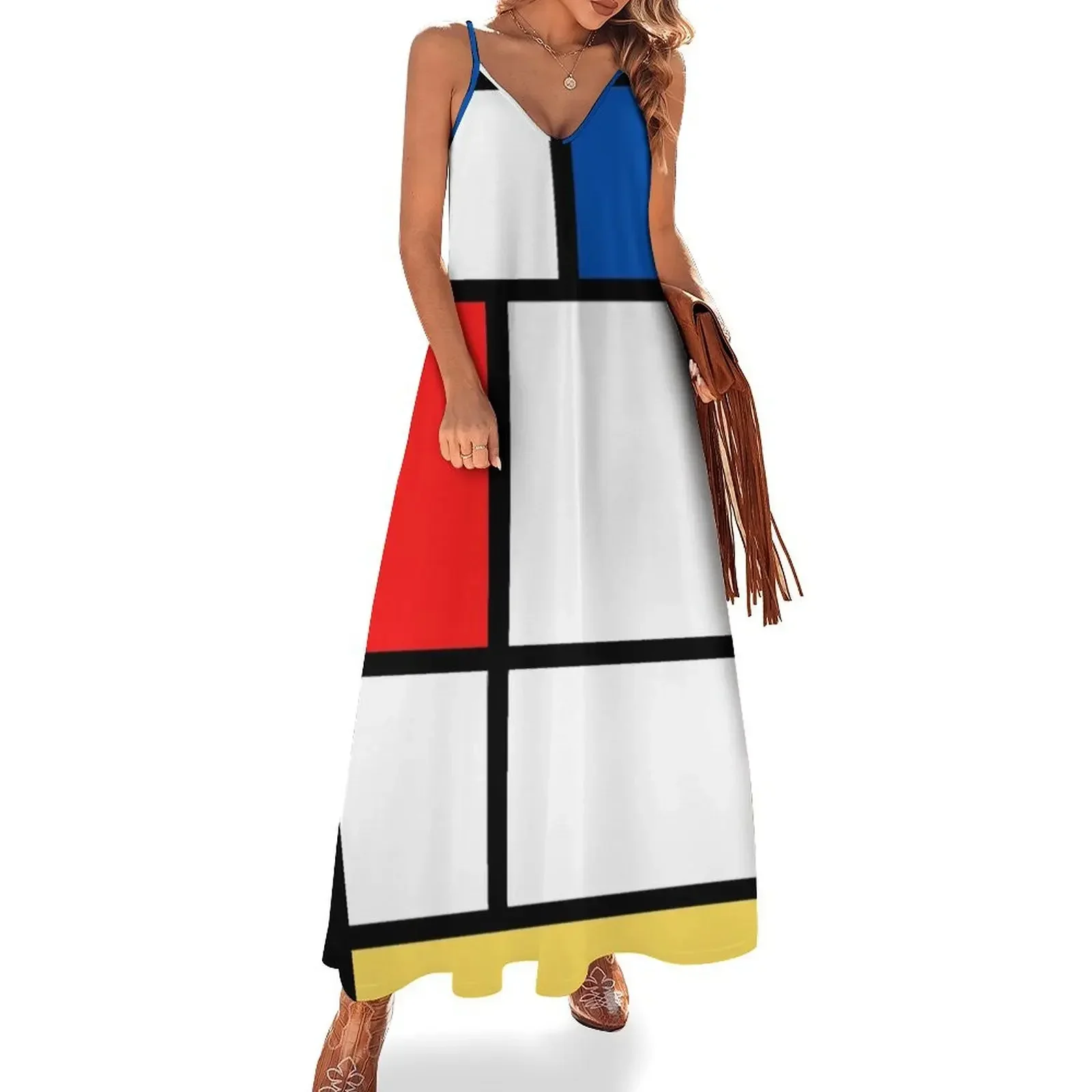 

De Stijl #1 (Mondrian Inspired) Modern Bauhaus Abstract Sleeveless Dress Bride dresses summer clothes for women Dress