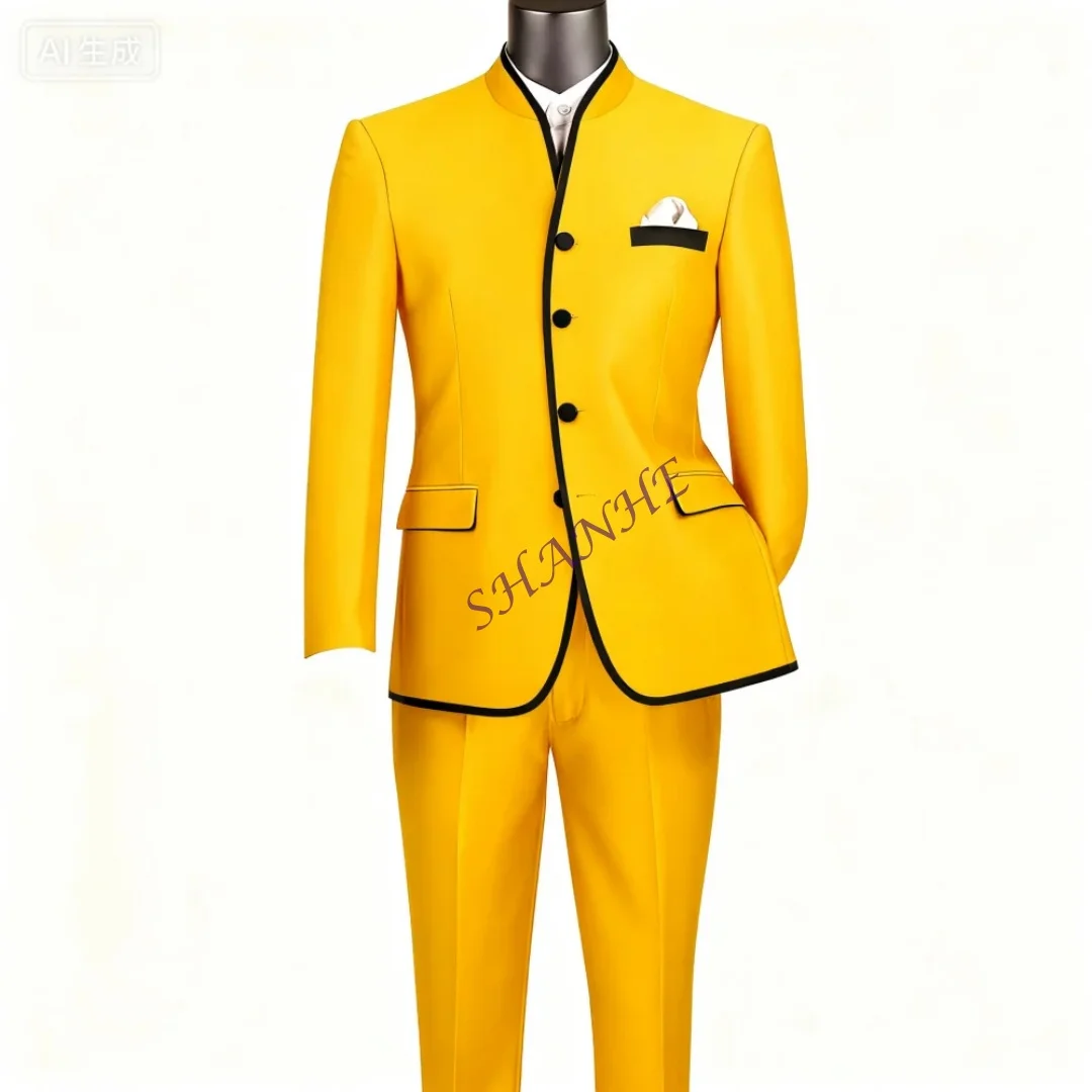 

Мужские костюмы на заказ для жениха: смокинги с вырезанными лацканами, приталенный пиджак, брюки и жилет (3 предмета) – одежда для свадьбы/делового мероприятия