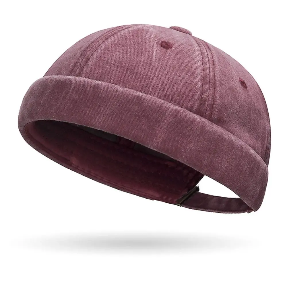 

New Hip Hop Beanies Hats Brimless Cotton Hip Hop Hats Adjustable Solid Color Landlord Hat Men