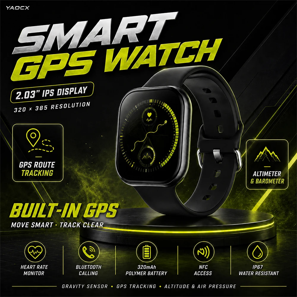 2026 GPS Smart Watch Men Women Outdoor Fitness Tracker Bluetooth Call Health Monitor Message Alerts Compass Barometer For Apple