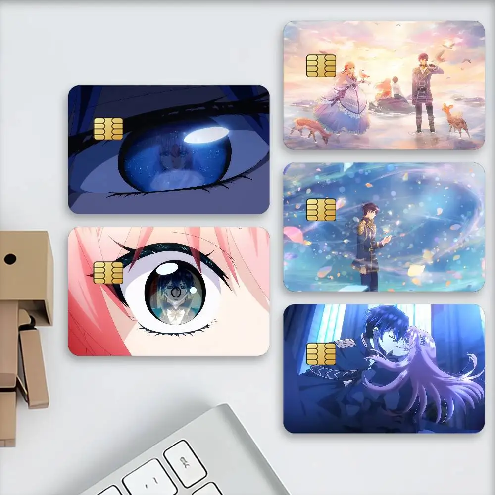 Anime 7th time loop Credit Decorative Card Stickers Suitable For Bank Cards Metro Transit Anti-scratch Gift 4PCS