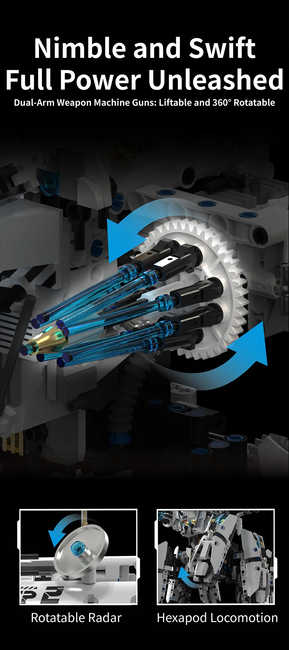 Technical Programming Hexapod Robot Science Fiction War Machine Building Blocks City Remote Control Robots MOC Bricks Toys Gift