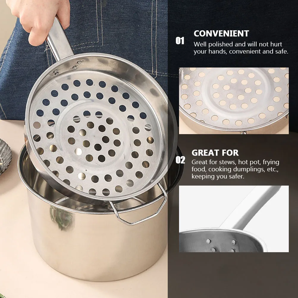 

1 set Stainless Steel Colander Large Hole Filter Spoon For Rice Shrimp Drinking Making Cool Shrimp Tool Kitchen Mesh Strainer