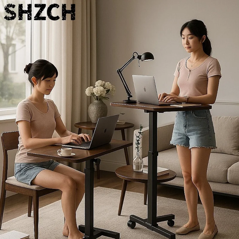 Adjustable Height Computer Desk Small Standing Workstation for Home Office Study