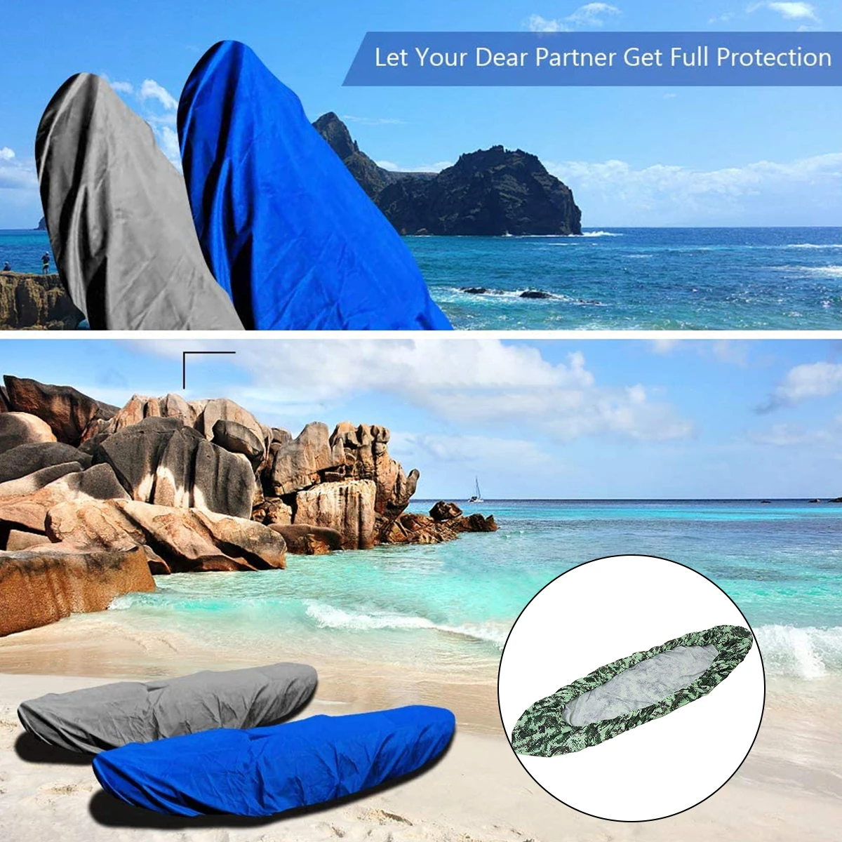 

1Pcs Kayak Cover Waterproof Outdoor Canoe Storage Case Heavy Duty Uv Protection Cover Foldable Lightweight Camouflage Color