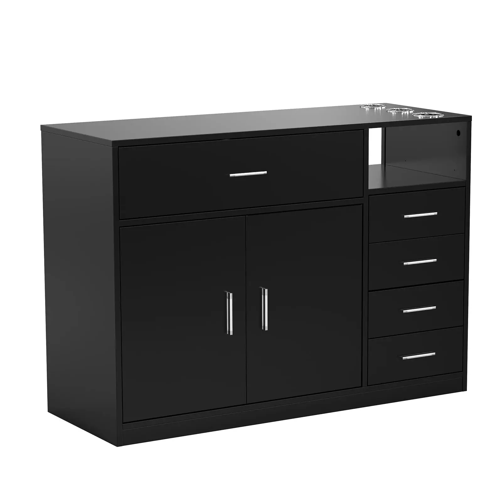 Salon Station Free Standing Cabinet, Barber Hair Styling Stations, Beauty Spa Equipment with 5 Drawers, 1 Storage