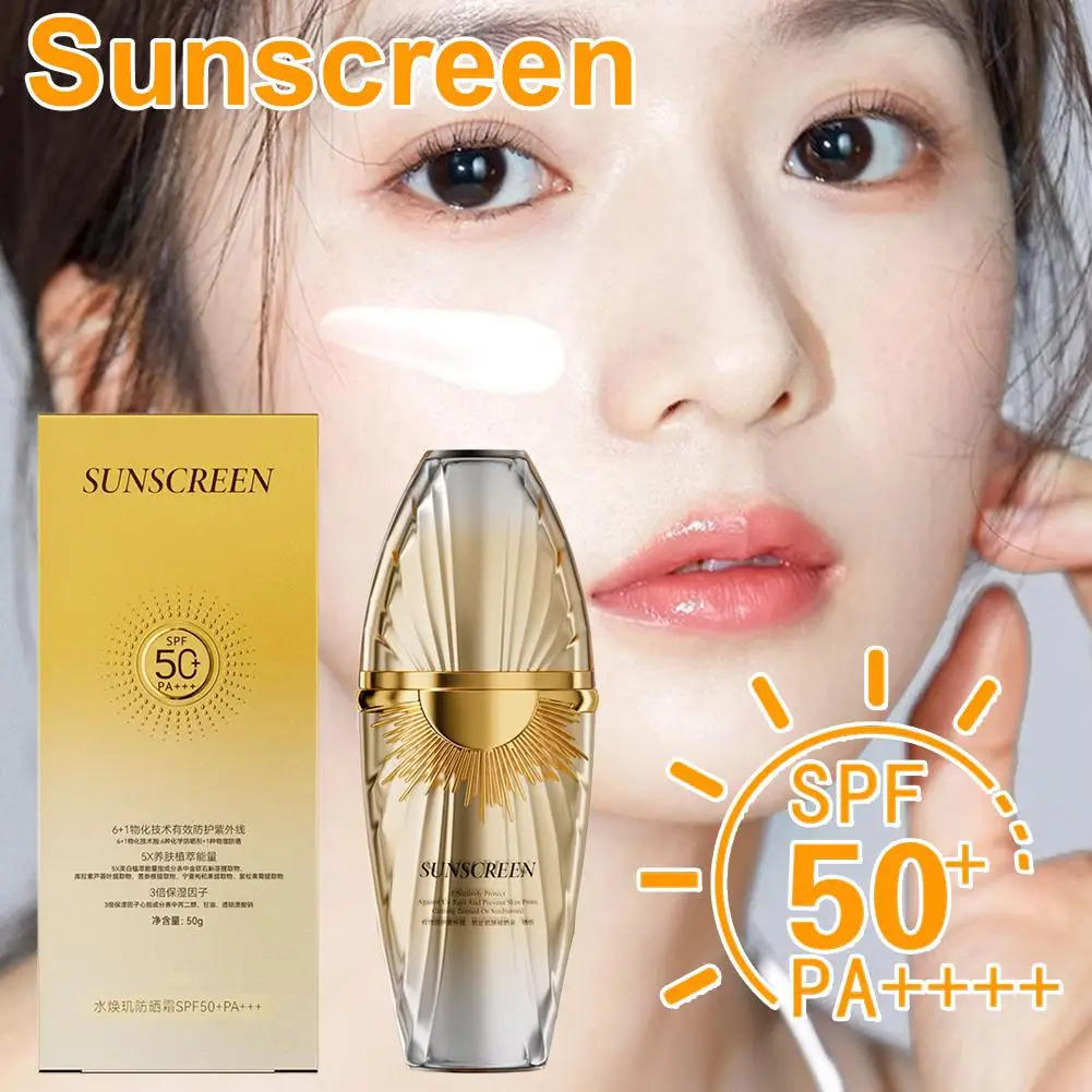 

Солнцезащитный крем SPF50+ PA+++ для лица и тела, защита от УФ-излучения, водостойкий, легкий и нежный, увлажняющий крем-солнцезащитное средство.