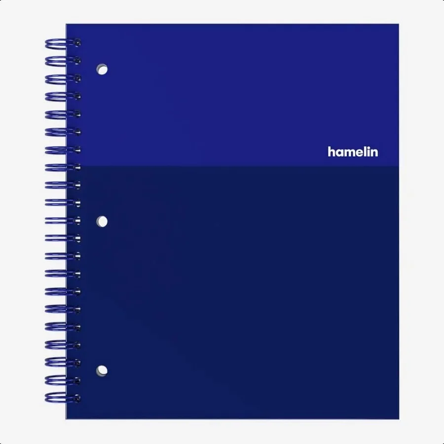 مجلة دفتر مسطرة للكلية 8.5 بوصة × 11 بوصة غلاف فني حلزوني 1 موضوع دفتر 75shts 150 صفحة أزرق كهربائي