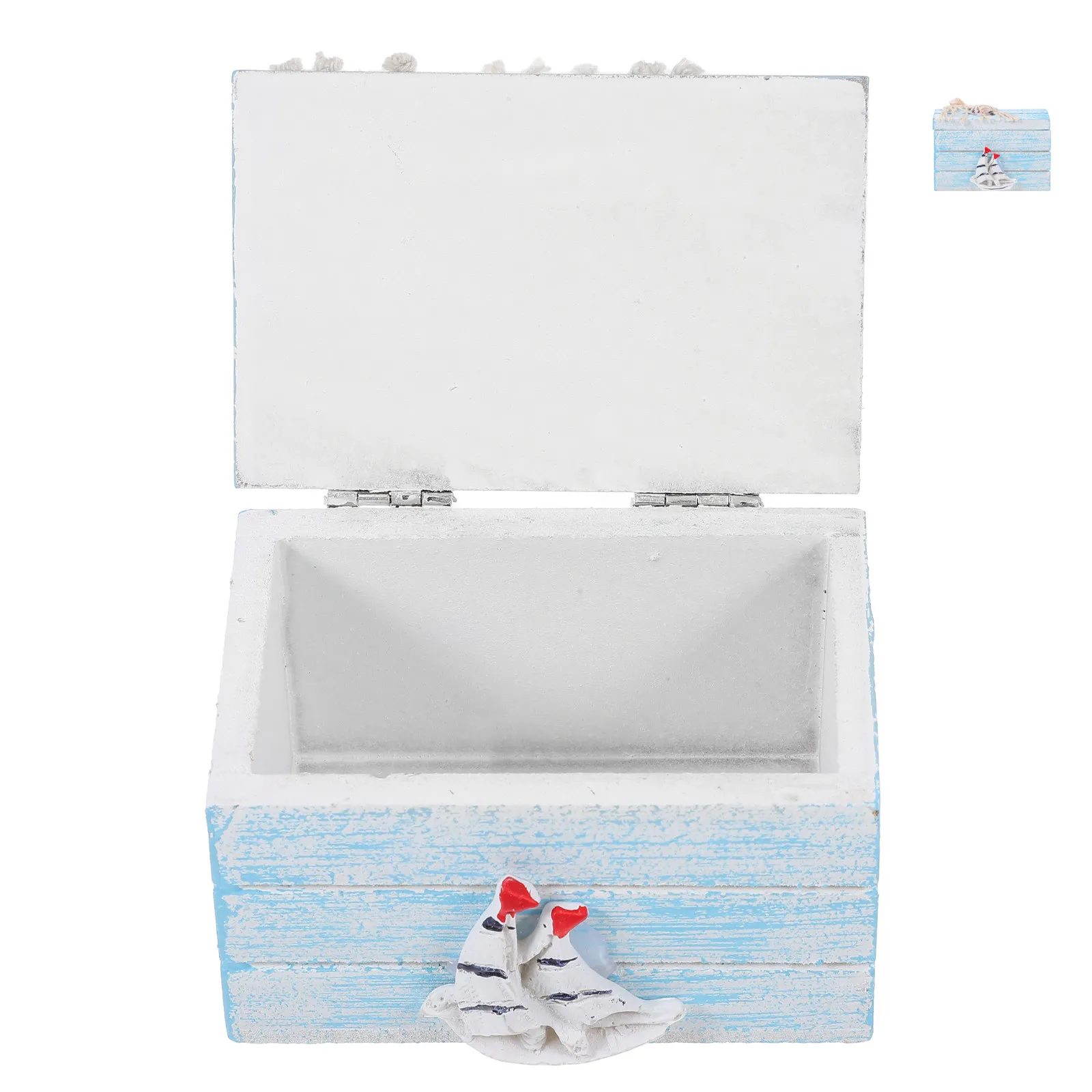 Caja de joyería de madera de estilo mediterráneo, diseño creativo, estuche organizador de joyas para anillos, collares, pendientes, almacenamiento pequeño de madera