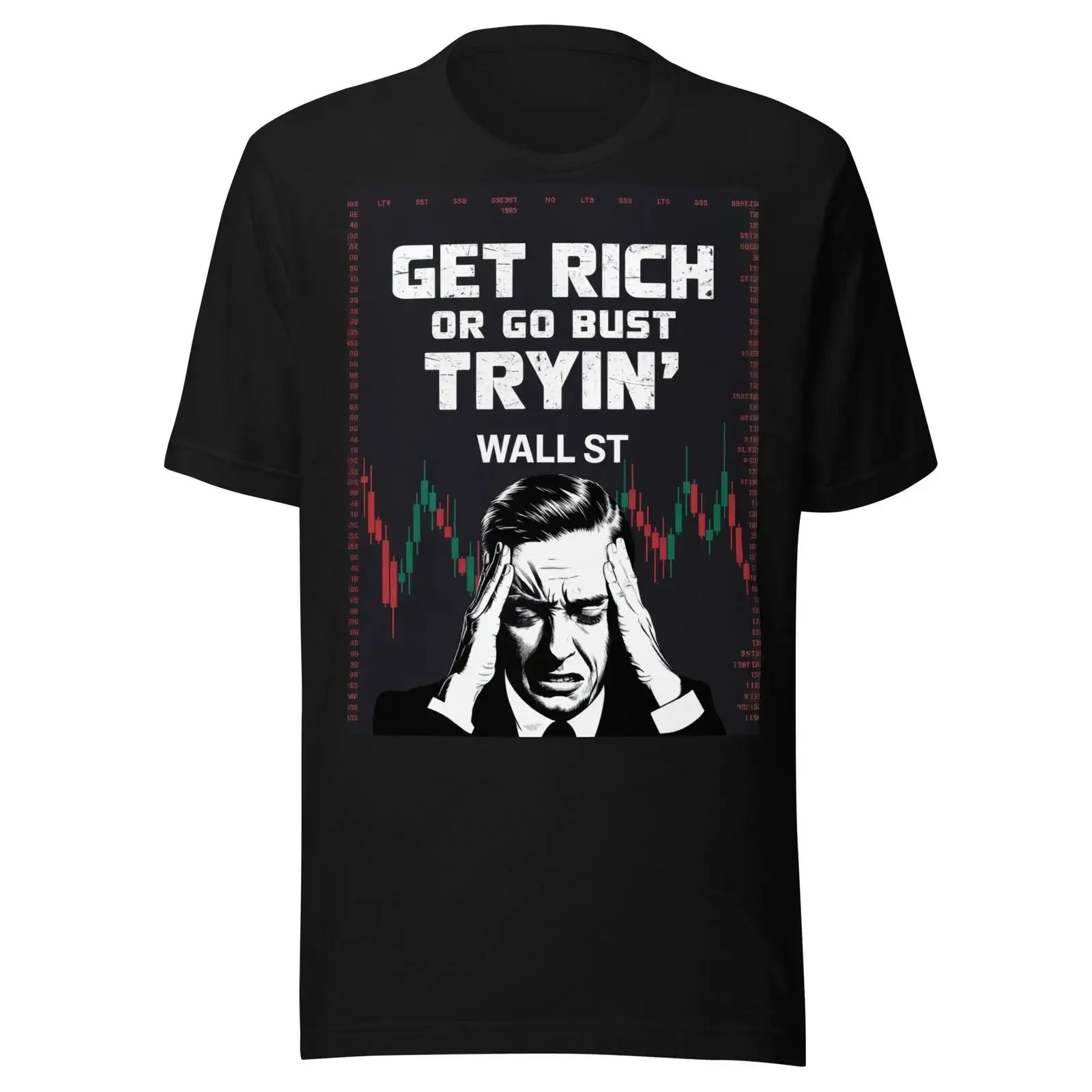 Get Rich Or Go Bust Tryin' Funny Day Trader XRP Forex Wall Street Crypto T Shirt vintage Washed Versatile Stylish streetwear