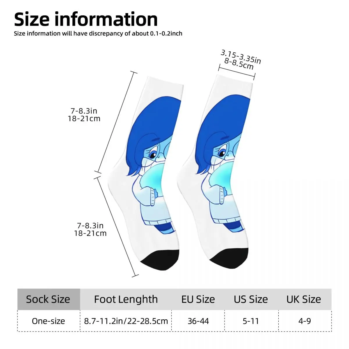 Autumn Winter Cool Men\'s Women\'s Inside Out Sadness Face Socks Breathable Basketball Socks