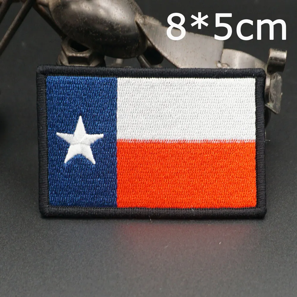 Flag of Texas the US Embroidery Patches Tactial Badge with Hook&Loop Backing for Clothes Hat Accessories