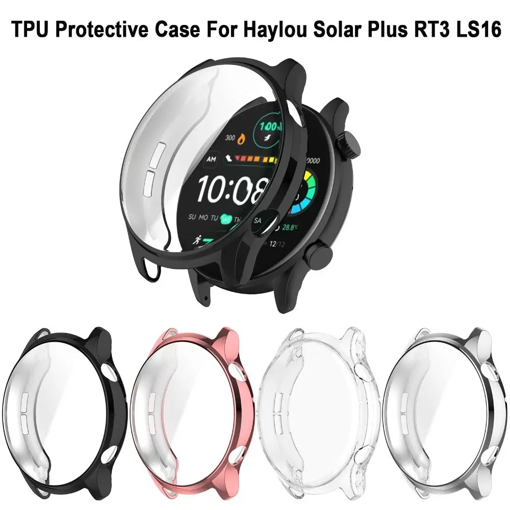 소프트 TPU 보호 케이스 풀 커버리지 스마트 시계 TPU 커버 액세서리 Haylou Solar Plus RT3 LS16 용 쉘 화면 보호기