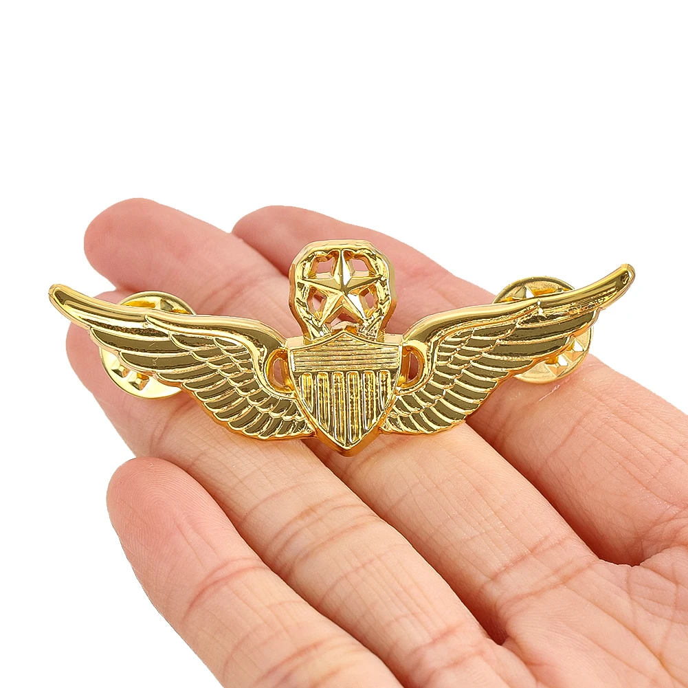 Stainless Steel Classic American Air Force Airman's Enamel Lapel Pin for Bag Clothes Jacket Badge Military Memorial Jewelry Gift