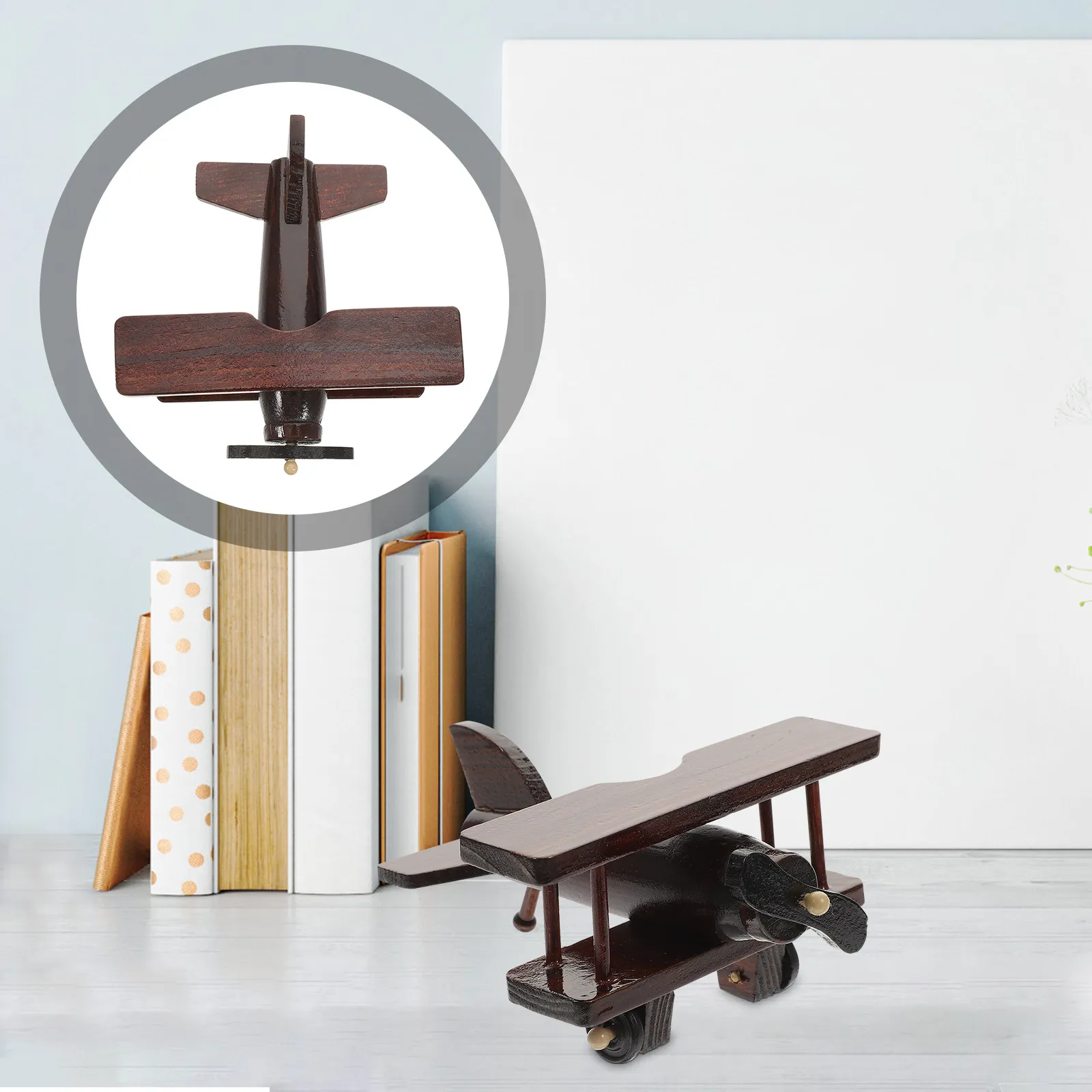 

Delicate Smooth Surface Wooden Helicopter Sculpture Made of High Quality Solid Wood Unique Decorative Airplane Art for Desk