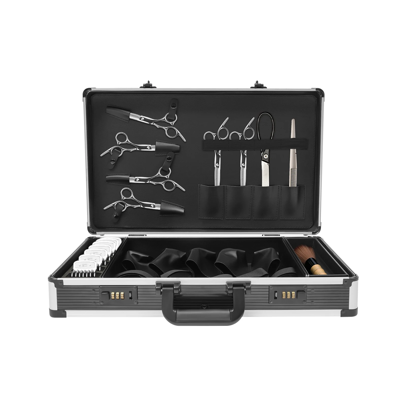 

22.04*12.99*4.33in Portable Barber Tool Salon Hairdressing Accessories Professional Hair Kit Organizer Storage Display Box