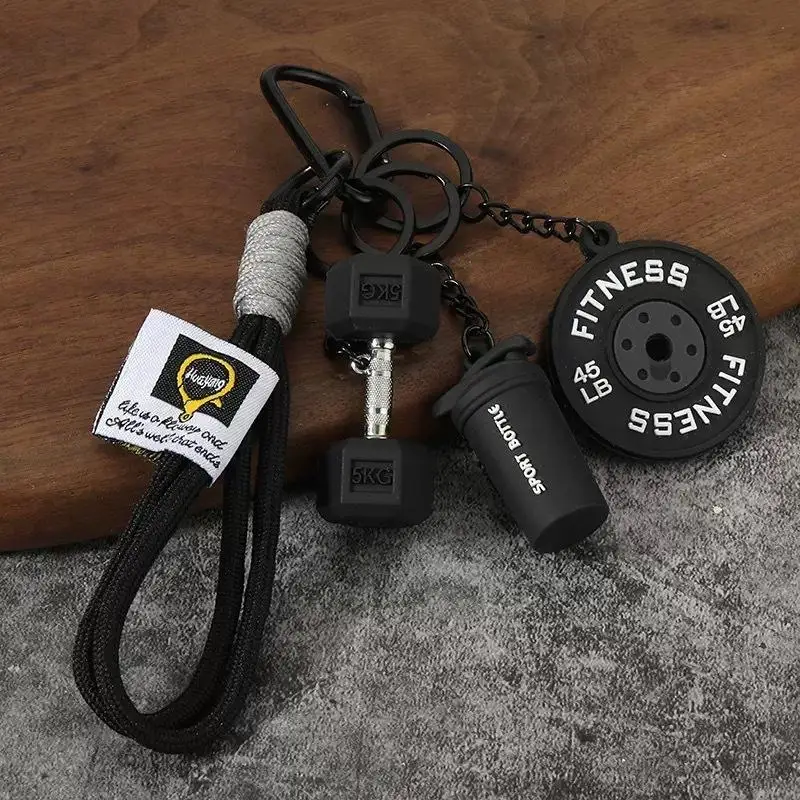 Trendy Fitness Creative Mini Keychain Pendants Couple Car Bags Gym Keychains Sports Accessories