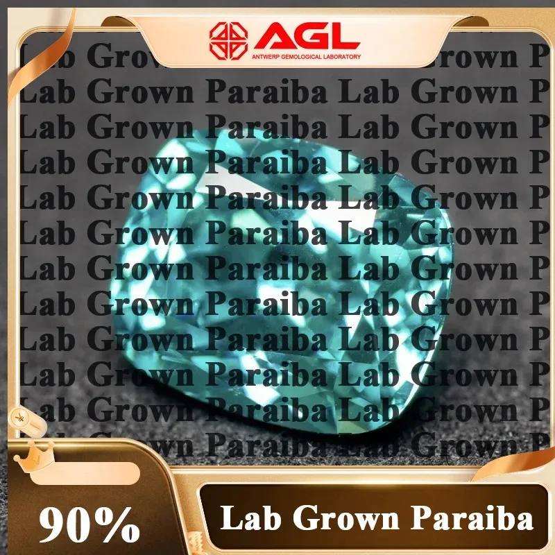 

P P H-Top Quality Lab Grown Sapphire Paraiba Rectangle Cushion VVS1 Charms Diy Jewelry Making Materials Selectable AGL Certifica
