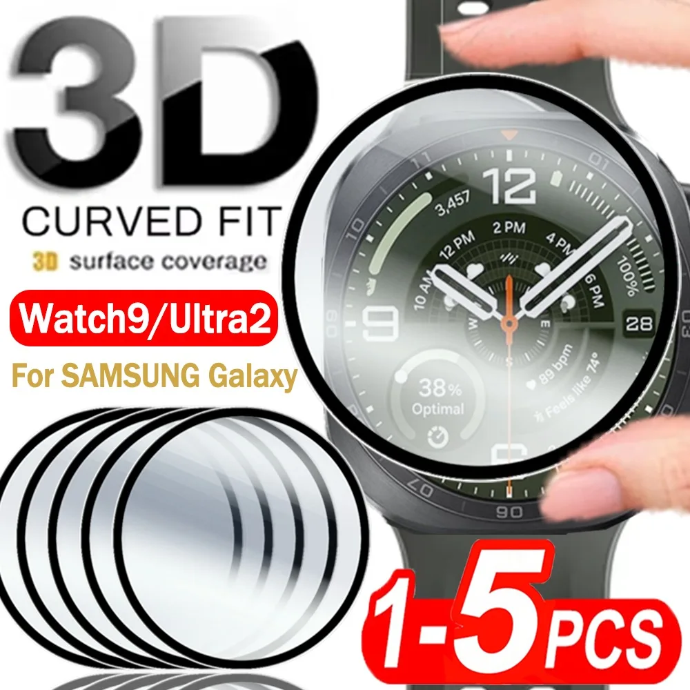 1-5Pcs 3D Curved Screen Protector for Samsung Galaxy Watch 9 40mm/44mm/Ultra 2 Ultra-HD Full Coverage Anti-scratch Flexible Film