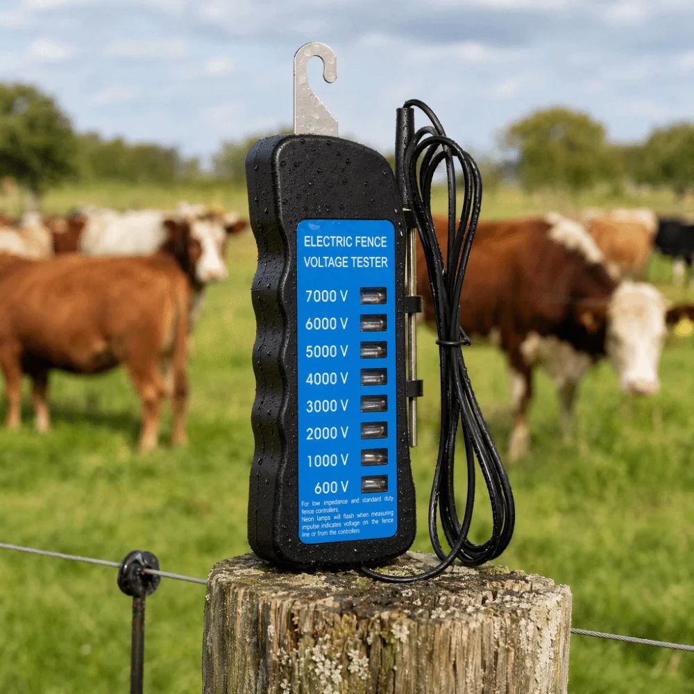 7000V Electric Fence Tester Durable ABS Voltage Detection Tester Multi Wire Voltage Measurement Range Multi Light Tester