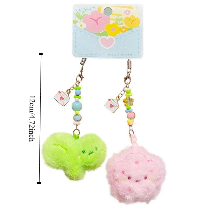 Kralen Bloem Letter Pluche Sleutelhanger Leuke Cartoon Ontwerp Brief Paar Sleutelhanger Zoete Creatieve Pluche Bloem Tas Hanger