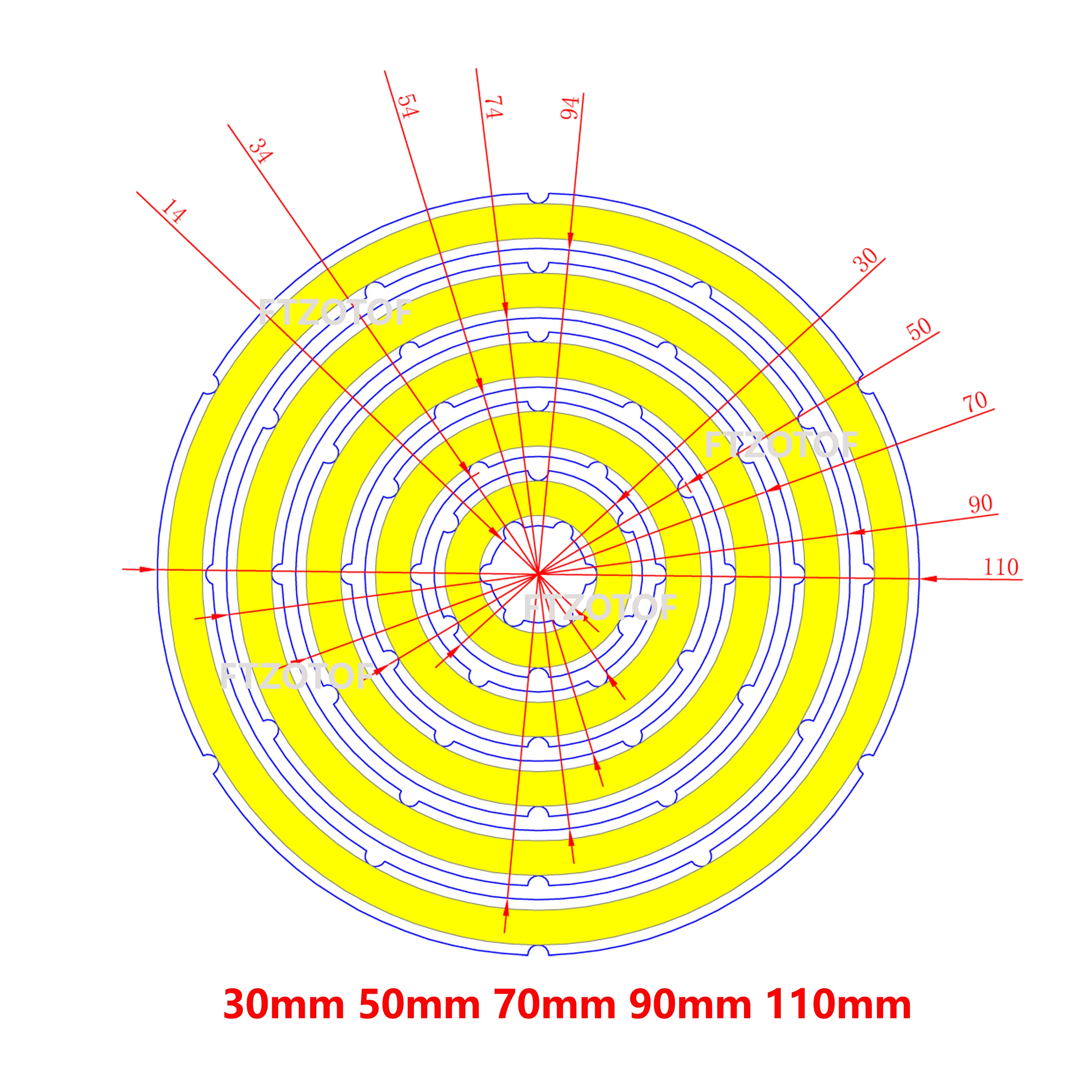 FTZOTOF LED Light Source Angel Eye Round Bulbs DC 12V 20-120mm COB Chip on Aluminum Ring Board LED Cold and Warm White DIY Lamps