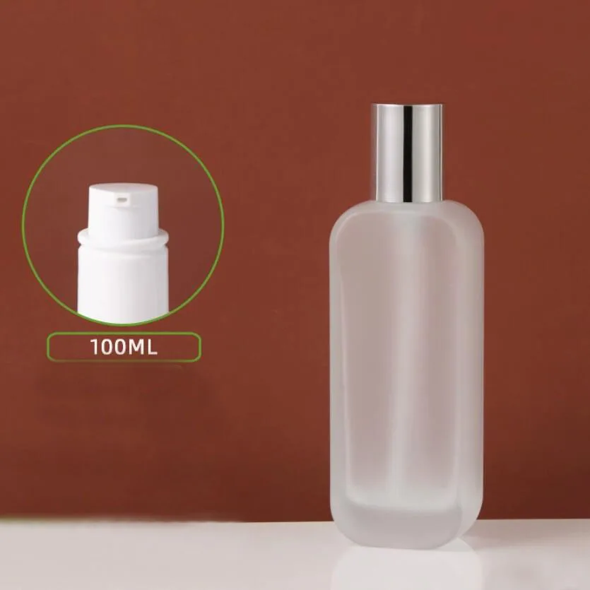 

100ml frosted glass bottle silver pump serum/lotion/emulsion/foundation/essence toilet toner skin care cosmetic packing