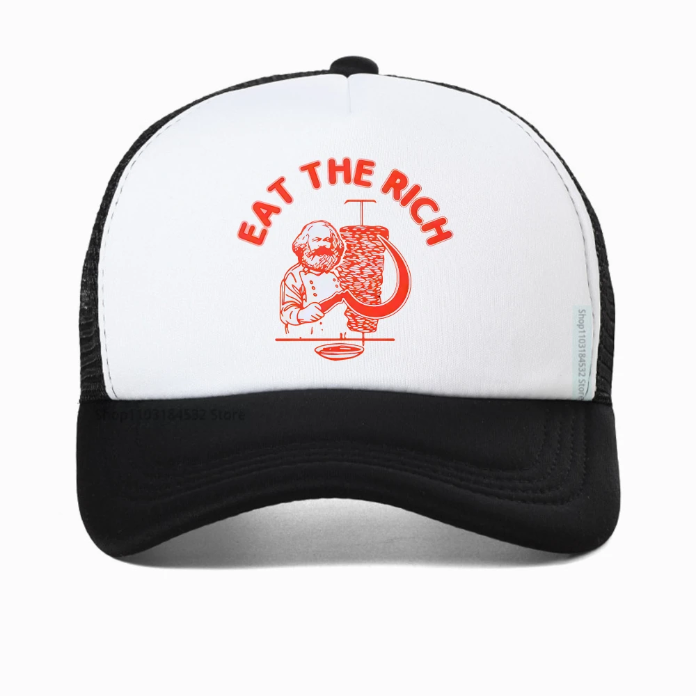 

Doner Kebab cap Eat The Rich Letter Print baseball cap Basic Unisex Summer Breathable trucker hat adjustable mesh snapback hats