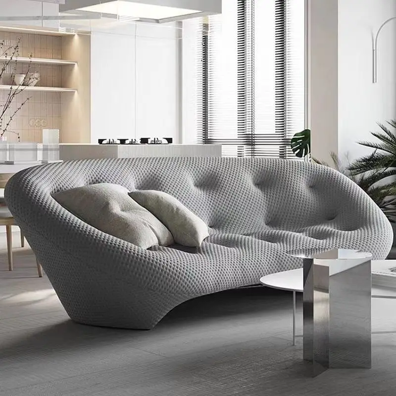 Custom Nordic Shell Modern Creative Tufted Modular Sectional Sofa Set High Quality Genuine Leather Fabric For Hotel Apartment Li