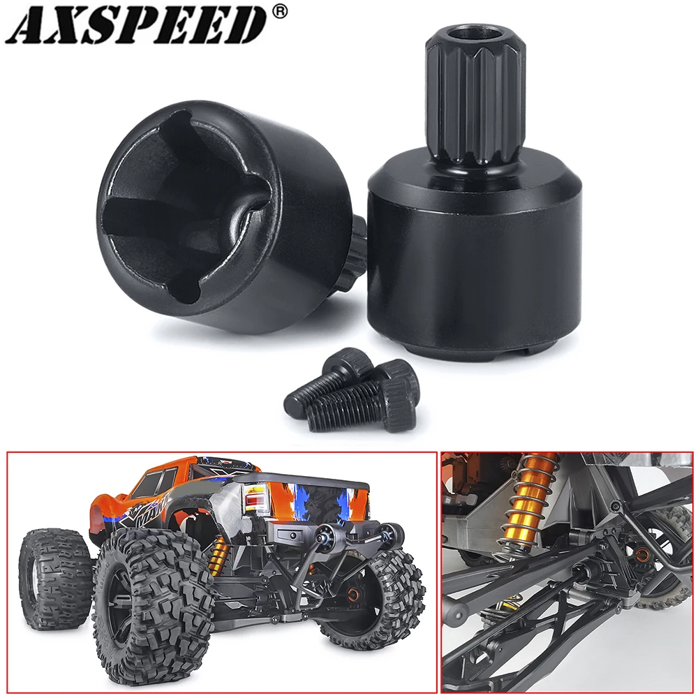 AXSPEED 1Pair Metal Diff Drive Cup for 1/5 X-Maxx XMAXX 8S 77086-4 RC Buggy Trucks Car Upgrade Parts Accessories