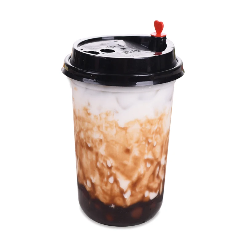 50pcs High quality 90 caliber U shape transparent disposable coffee cup 500ml milk tea juice soy packaging hard plastic cups