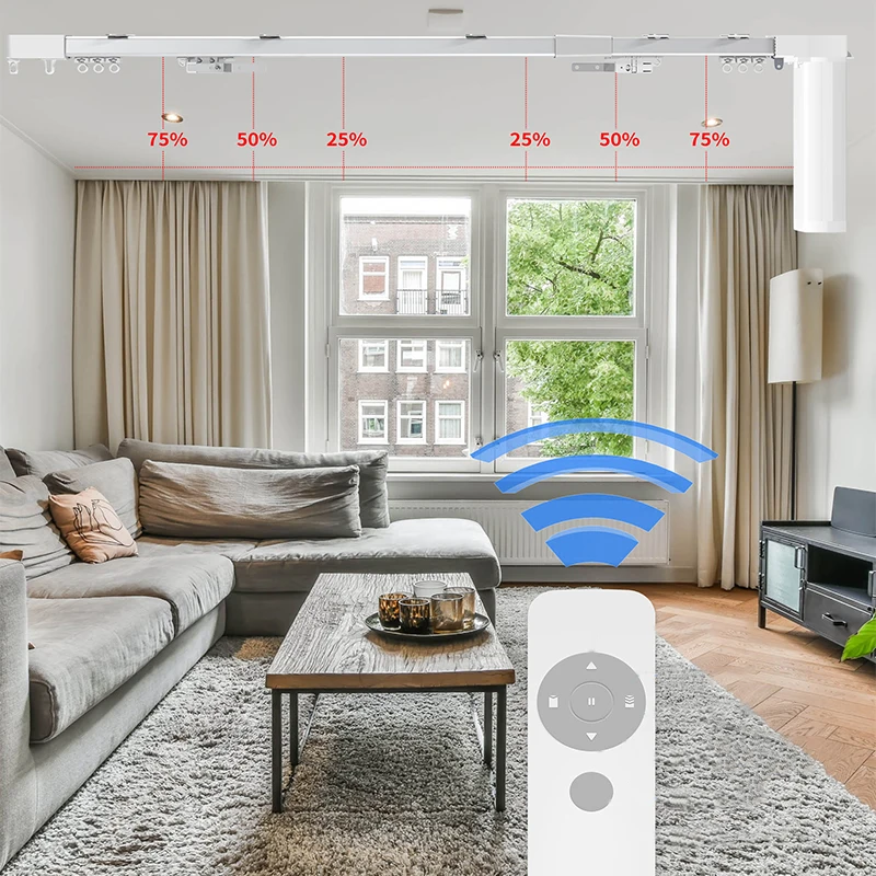 Jieying Моторизованное управление с дистанционным выдвижным электрическим двигателем, регулируемая занавеска, умная дорожка, автоматические шторы