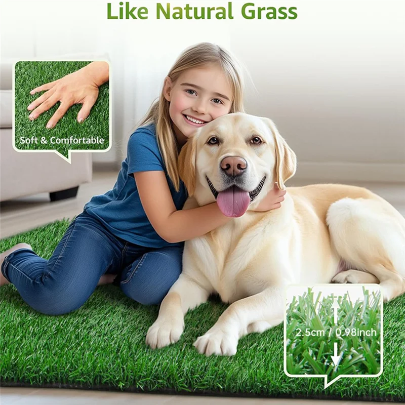 

AK25-Собака для травы, 18X23 дюйма, 2 упаковки искусственной травы для щенков, коврик для приучения к горшку в помещении, сменный коврик для искусственного травяного газона