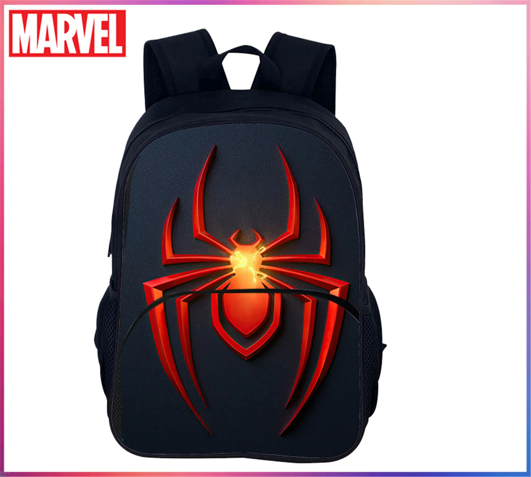 Student Spider-Man Large Little Children Rucksack-Front Pocket Backpack-Novelty Lightweight Knapsack for School