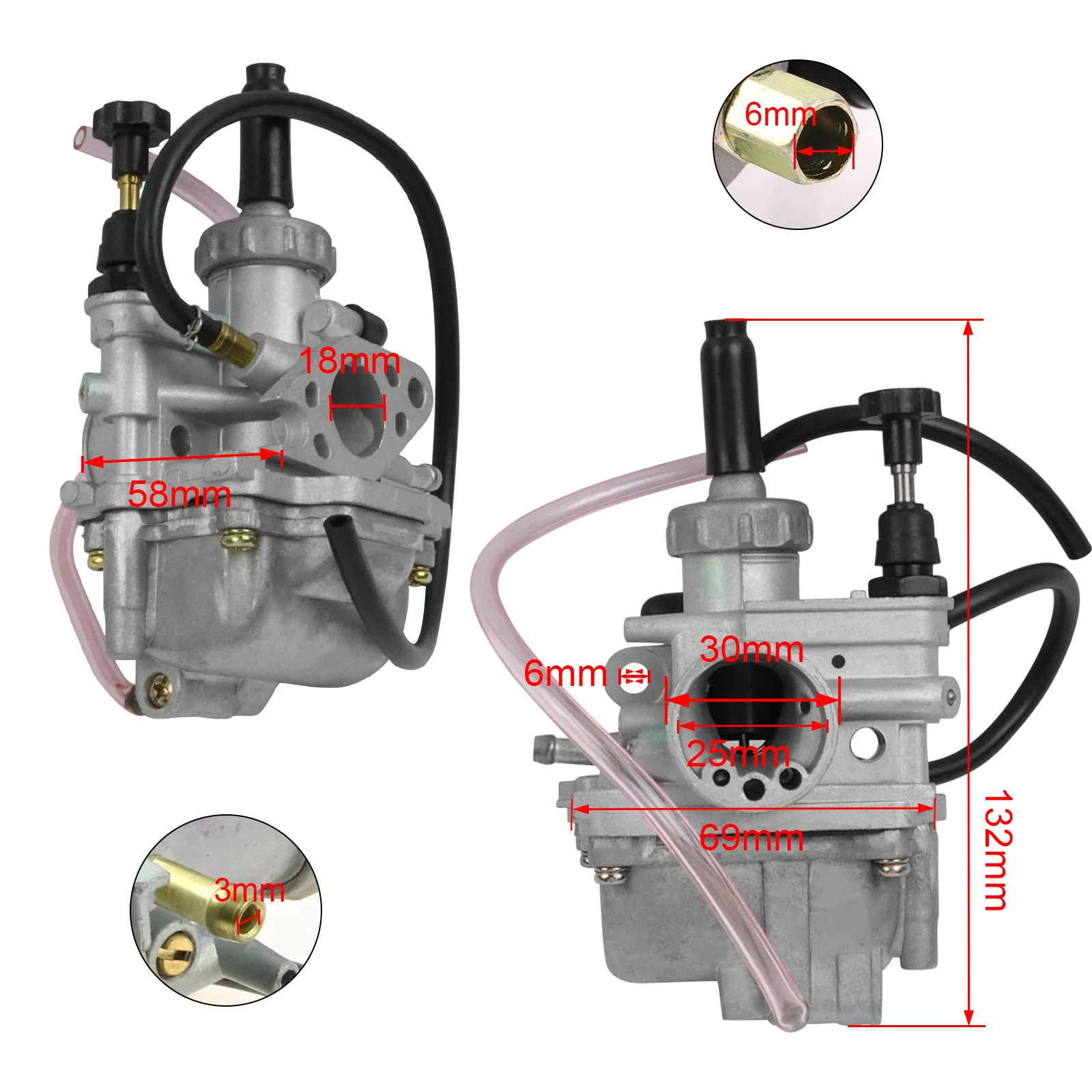 LT80 Carburetor with Intake Manifold for 1987-2006 Suzuki LT 80 Quadsport ATV 13200-40B00 13200-40B10