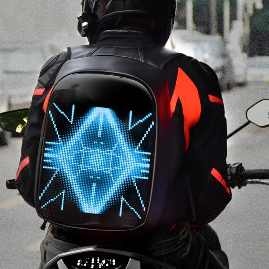 

Led Backpack with Programmable Full Color Screen Birthday Gift Men/Women, Motorcycle Helmet bag Waterproof Shoulder Travel Back