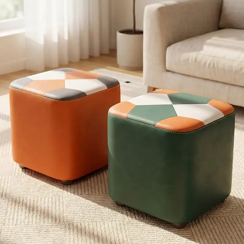 Small Household Stool Low Creative Coffee Table Sofa Bench New Sedentary Comfortable Door Shoe Change Stool for Living Room