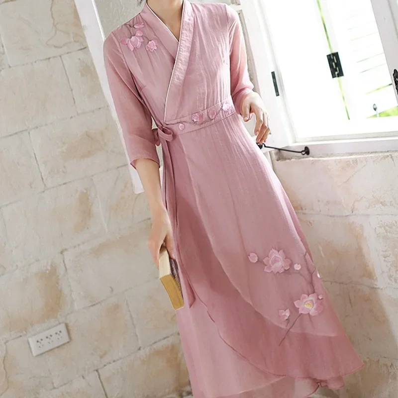 Traditional Chinese dress Qipao cheongsam elegant WOMEN'S clothing 2024 embroidery ao dai Vietnam oriental dress qipao 10564