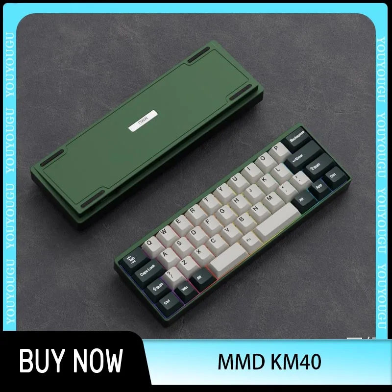 

MMD KM40 Keyboard Three-Mode Wireless 2.4g Cnc Aluminum Lump Designer O-Ring Game Mechanical Keyboard Pc Accessories Gifts