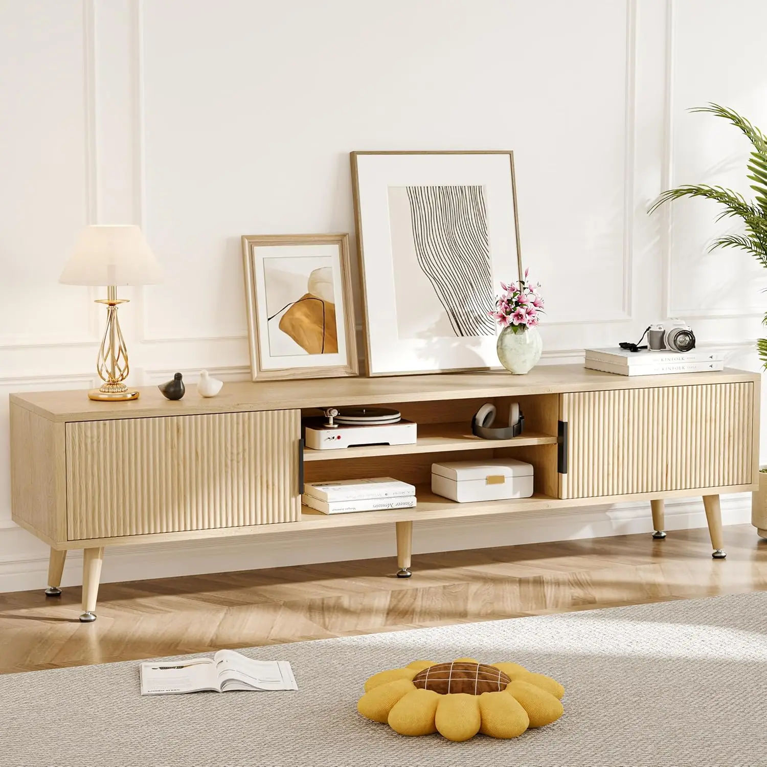 

Mid Century TV Stand, Modern TV Console for TVs up to 70 Inches, Entertainment Center with Storage, and Media Consol, 62 Inch