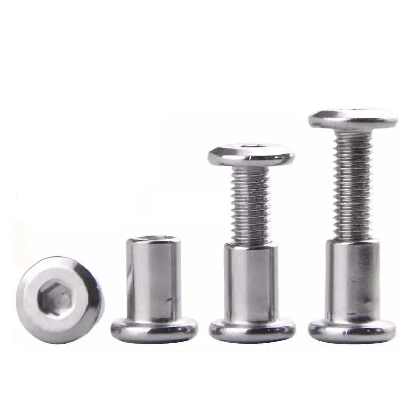 304 Stainless Steel Hex Socket Flat Head Screws and Nuts Kit M3-M6 / Chamfered Bevel Head Bolts with Lock Washers for Cabinet