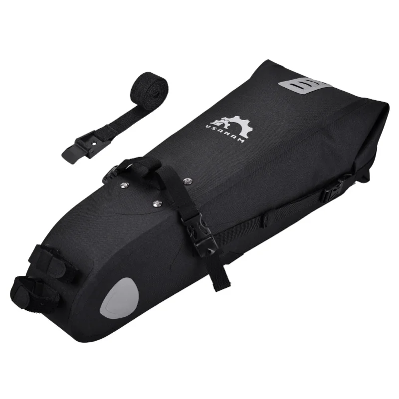

Bike Saddle Bag 10L Waterproof Adjustable Bike Seat Bag Bike Packing Gear With Roll-Top Closure Bikepacking Bags For Mountain