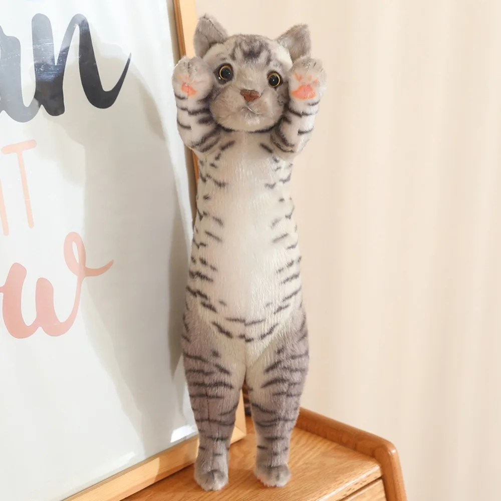 Kitty PP Cotton Simulation Cat Standing Stuffed Animal Stuffed Cat Kawaii Lifelike Jumpping Kitten Children Girl
