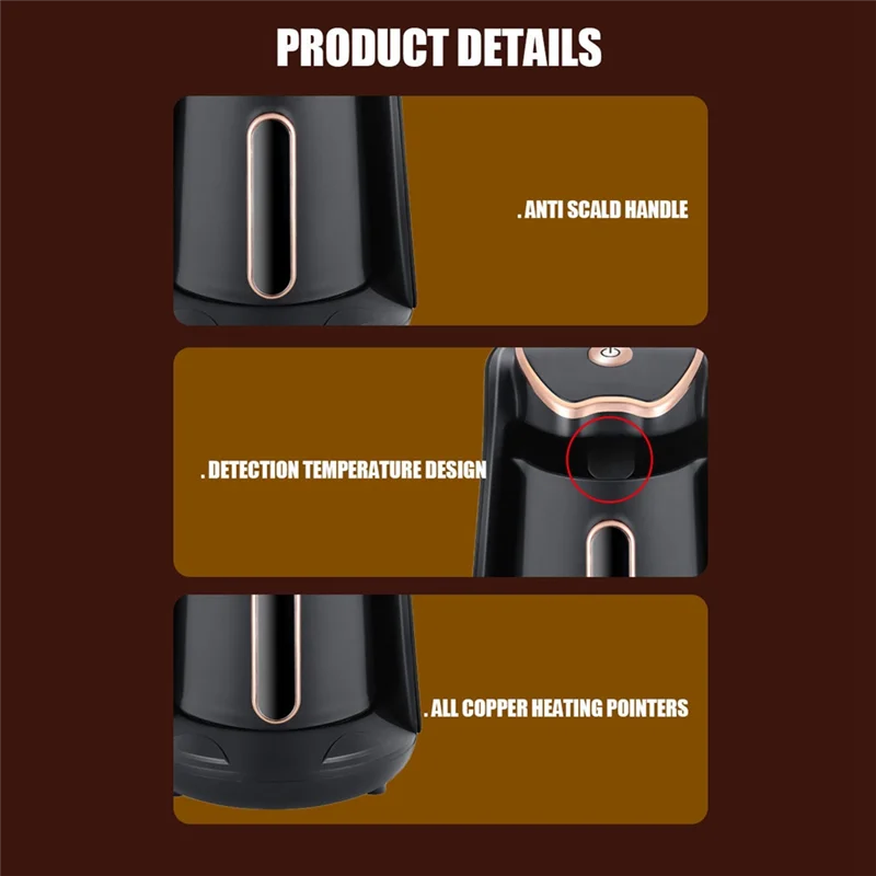 

Turkish Arabic Greek Coffee Pot Maker 600W Electric Coffee Pot Moka Coffee Kettle Automatic Coffee Maker EU Plug-A54Q