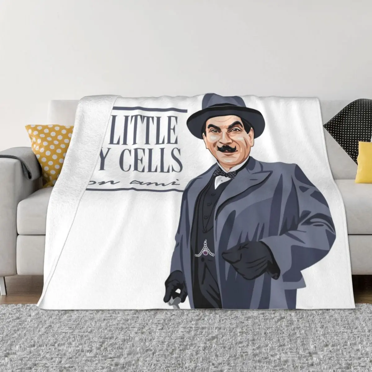 POIROT Mon ami Throw Blanket Decorative Throw Camping anime blankets and throws Blankets