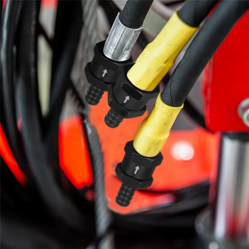 AEE8-1/4 인치 5/16 인치 3/8 인치 1/2 인치 연료 역류 방지 인라인 편도 체크 밸브 가솔린에 적합 (4 개 검정색)