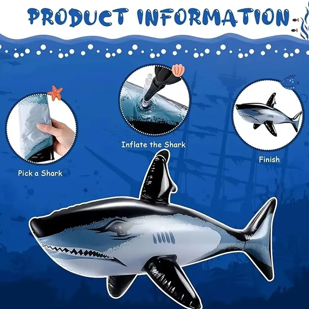 Pvc Inflatable Shark Game Toy Suitable For Outdoor Games Beach Parties Shark Themed Water Beach Play Party Decoration